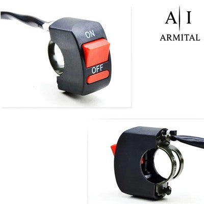 Interruttore Universale Manubrio Moto 12V 10A Per Luci LED E Faretti Supplementari ATV Quad Certificato CE