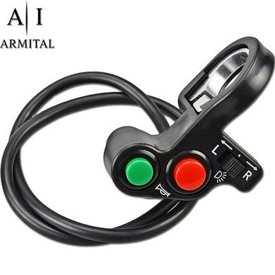 Deviatore Sinistro Universale Moto per Manubrio 22mm - Comando Multifunzione Luci Frecce e Clacson - Interruttore Resistente in ABS per Scooter Quad e ATV