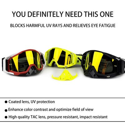 Occhiali da Moto Sportivi per Esterni Unisex in Plastica Leggeri
