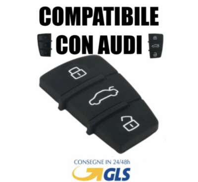 Tasti Di Ricambio In Gomma Per Telecomando Audi Compatibili Con Modelli A1 A3 A4 A6 A8 TT Q5 Q7 S Line RS