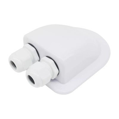 Passacavo Doppio IP68 ABS Pannelli Solari Camper Caravan Barche 3-12mm Bianco NE