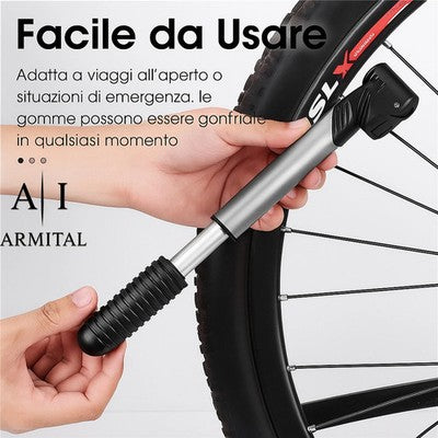 Mini Pompa Portatile Per Bicicletta 70 PSI In Alluminio Valvola Presta E Schrader Per MTB E Bici Da Corsa Compatta E Leggera