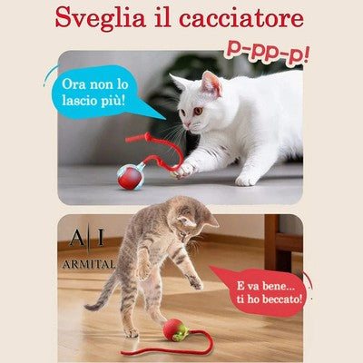 Pallina Intelligente Interattiva Per Cani E Gatti Ricaricabile USB-C Gioco Elettrico Con Sensore Evita Ostacoli Silenzioso