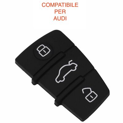 Tasti Di Ricambio In Gomma Per Telecomando Audi A1 A3 A4 A6 A8 Q5 Q7 TT S-Line RS - Pad 3 Pulsanti Alta Qualità