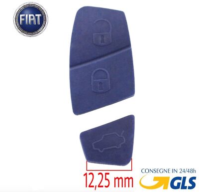 Gommino Ricambio 3 Tasti Blu Per Telecomando Chiave Fiat Punto Panda Stilo Bravo - Cover In Silicone Morbido Alta Qualità
