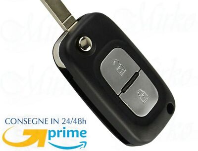Guscio Cover Scocca Per Telecomando Auto A 2 Tasti Compatibile Con Renault Clio Kangoo Modus Ricambio Chiave Senza Logo