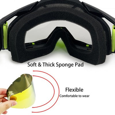 Occhiali da Moto Sportivi per Esterni Unisex in Plastica Leggeri