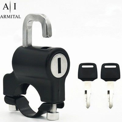 Lucchetto Antifurto Universale Per Casco Moto E Scooter Compatibile Con Manubri Da 22-26mm In Lega Ultra Resistente Con Doppia Chiave