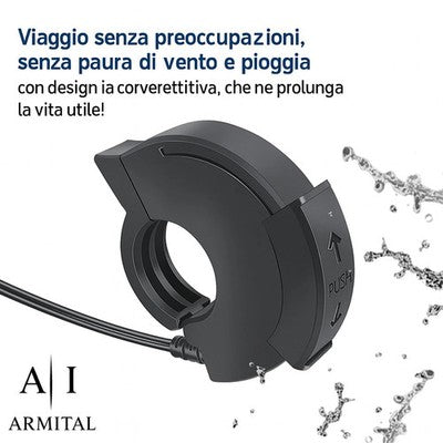 Caricatore Moto USB C e QC3.0 Impermeabile IP65 Ricarica Rapida 48W Adattatore Universale 12V 24V per Manubrio