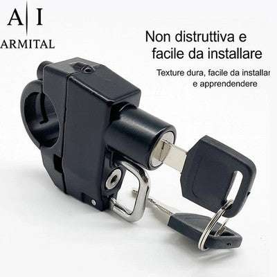 Lucchetto Sottosella Universale per Casco Moto e Scooter in Lega di Alluminio con Doppia Chiave - Antifurto Leggero e Resistente alla Ruggine
