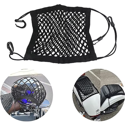 Rete Elastica Ragno Porta Casco Universale per Moto e Scooter - Estensibile fino a 80cm con 4 Ganci Antigraffio in Plastica