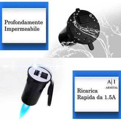 Caricabatterie USB Per Moto Impermeabile IP65 12V 24V Con Interruttore Presa Ricarica Rapida Per Smartphone E GPS