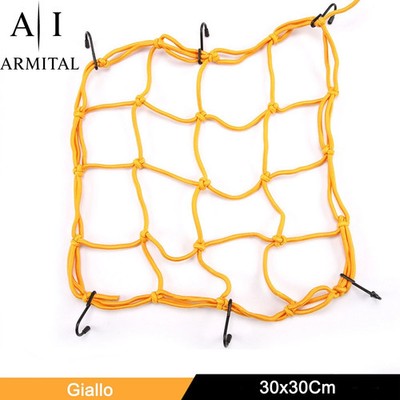 Rete Elastica Ragno Universale Per Moto E Scooter 40x40cm Porta Casco E Bagagli Con 6 Ganci Antigraffio
