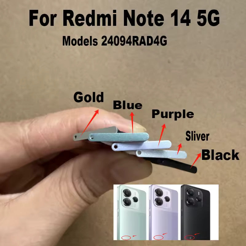 Vano Carrello Slot Scheda Sim e Micro SD per Xiaomi Redmi Note 14 5G Viola