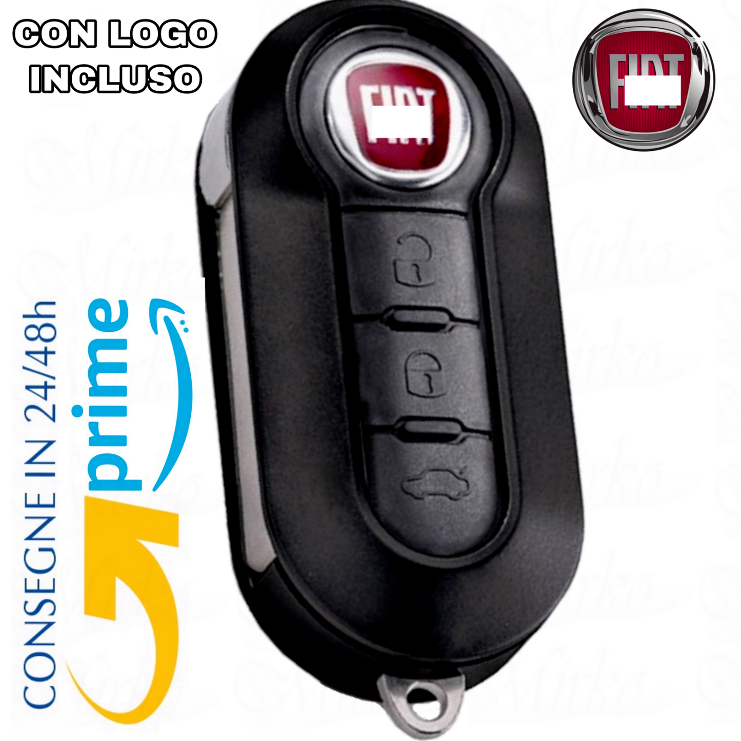 Guscio Telecomando Compatibile Per Chiave Fiat E Lancia Con 3 Tasti E Lama Vergine Per Riparazione