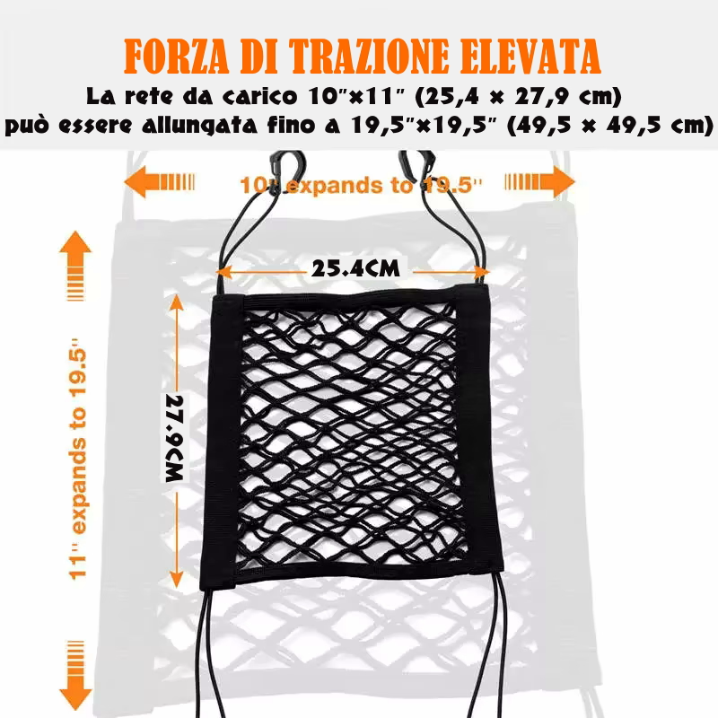 Rete Elastica Portaoggetti Per Moto E Scooter Ragno Portacasco Con 4 Ganci Antigraffio Alta Resistenza Universale