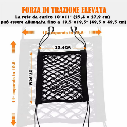 Rete Elastica Portaoggetti Per Moto E Scooter Ragno Portacasco Con 4 Ganci Antigraffio Alta Resistenza Universale