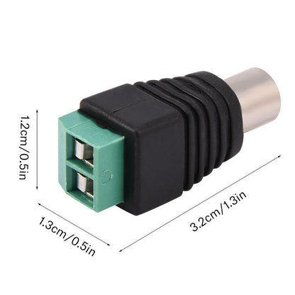 Coppia Connettori RCA Maschio a Vite per Cablaggio Video Sorveglianza e Telecamere - Adattatore Jack Audio Video Professionale Senza Saldatura