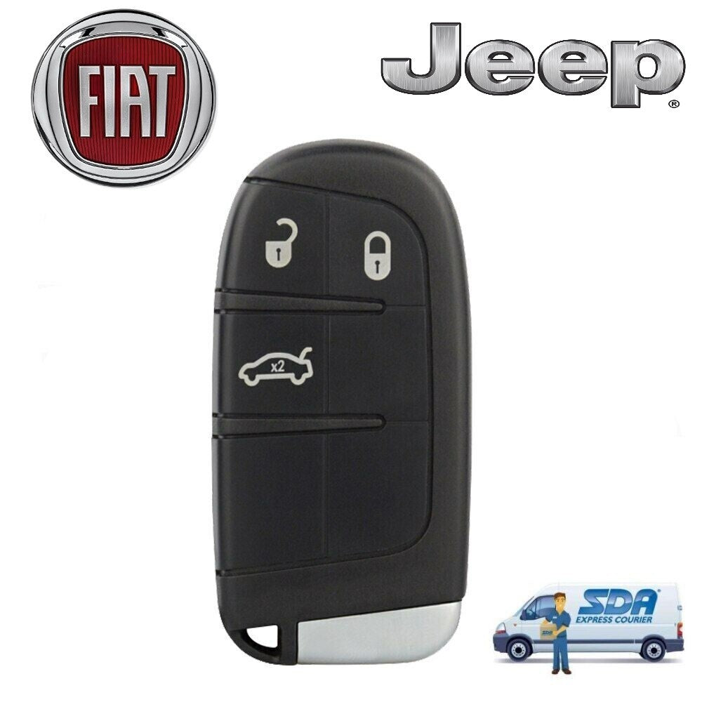 Guscio Chiave Ricambio Compatibile Per Fiat 500X Jeep Renegade Compass Telecomando 3 Tasti Con Lama Da Fresare