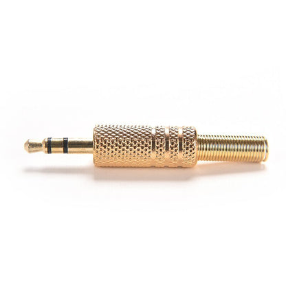Connettore Jack 3.5mm Maschio Audio Stereo 3 Poli In Metallo Dorato Per Cuffie E Auricolari