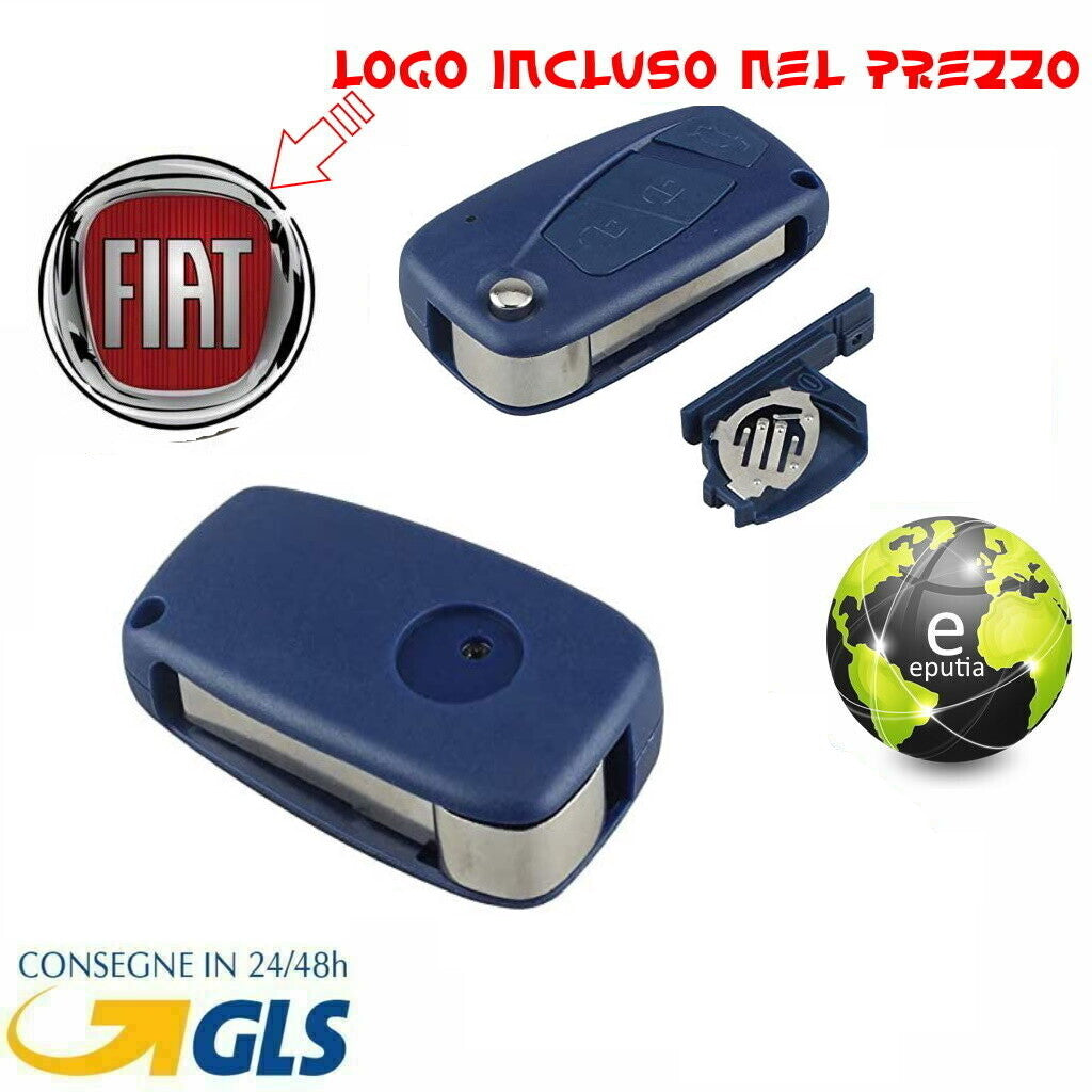 Guscio Cover Chiave Compatibile Fiat 3 Tasti per Panda Punto Ducato Stilo Idea - Ricambio Telecomando con Lama Vergine