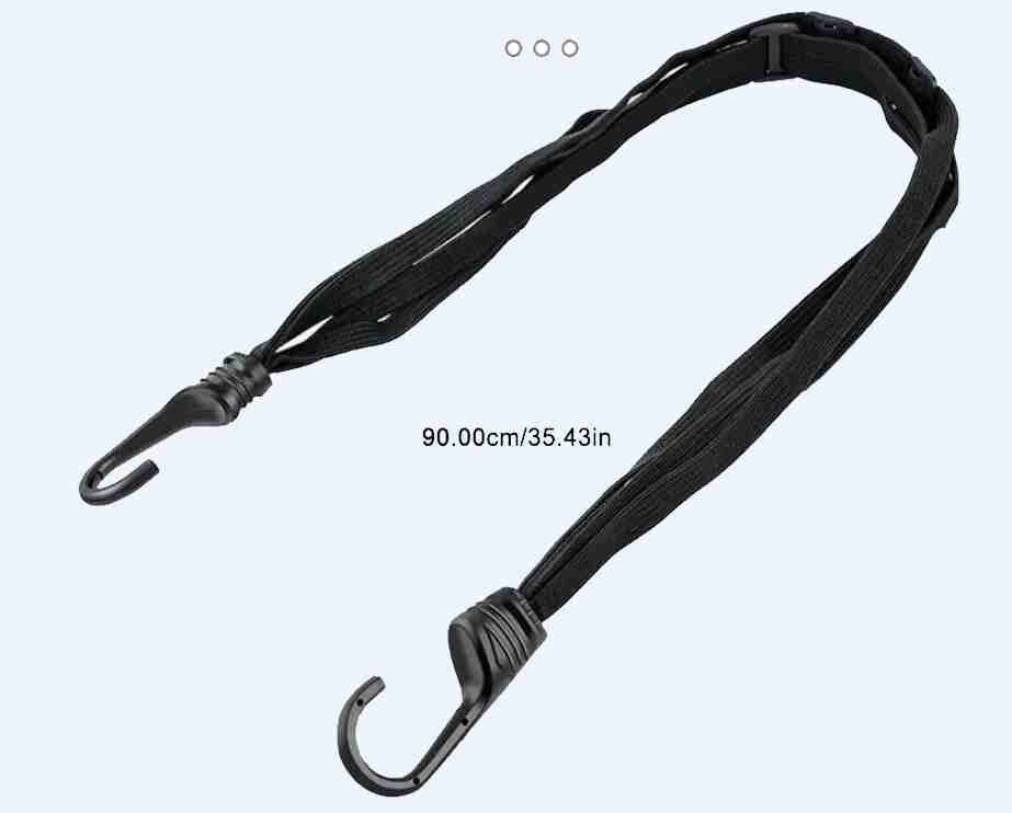 Cinghia Elastica Porta Casco e Carico 900 mm con 2 Ganci Antigraffio per Moto, Scooter e Portapacchi