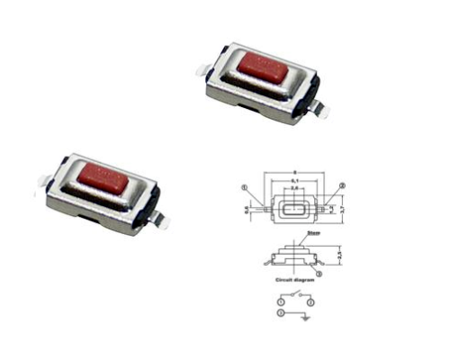 Set 3 Pezzi Micro Switch Pulsanti 2 Pin Ricambio Tasti Chiave Telecomando Compatibile Con Citroen Renault Peugeot Fiat Lancia