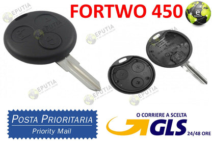 Guscio Scocca Chiave 3 Tasti Compatibile Con Smart Fortwo 450 Coupe Roadster Crossblade - Ricambio Telecomando Con Lama Da Fresare