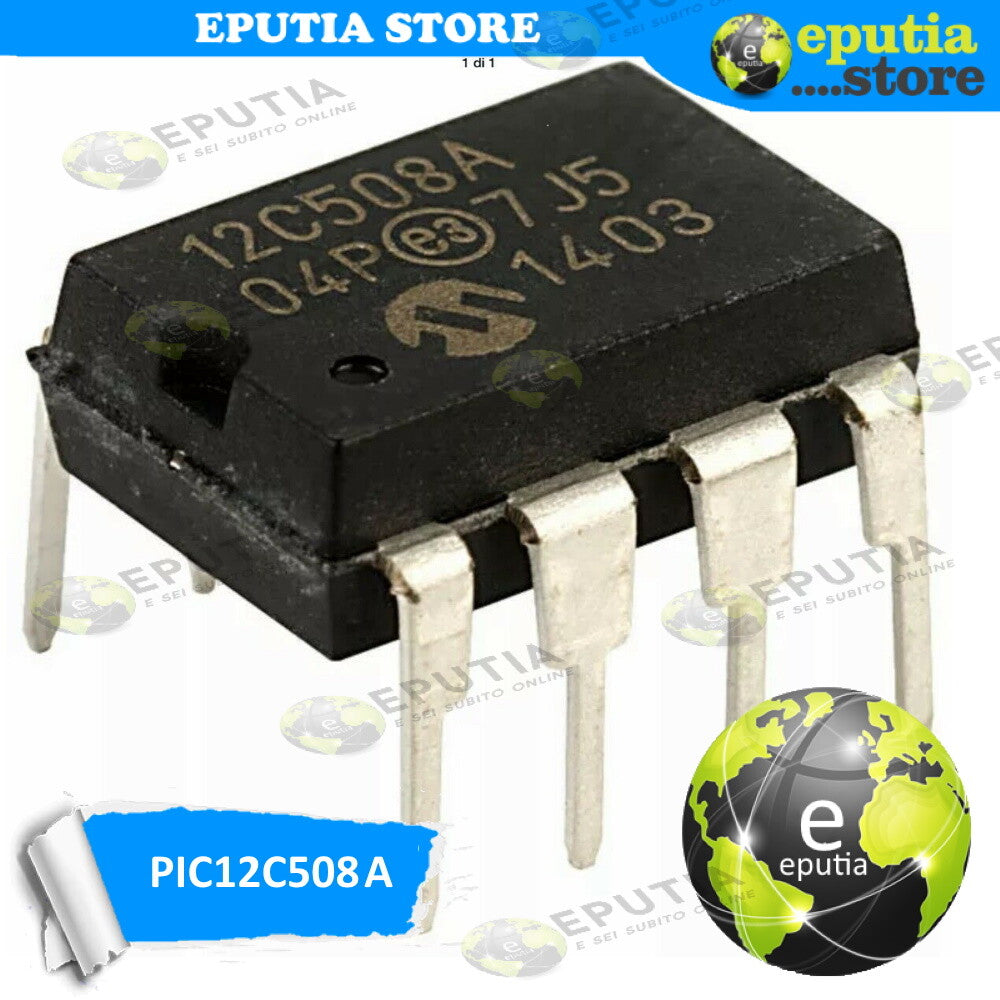 Microcontrollore PIC12C508A-04I/P Microchip CMOS a 8-Bit Formato DIP-8 per Riparazioni Elettroniche di Alta Qualità
