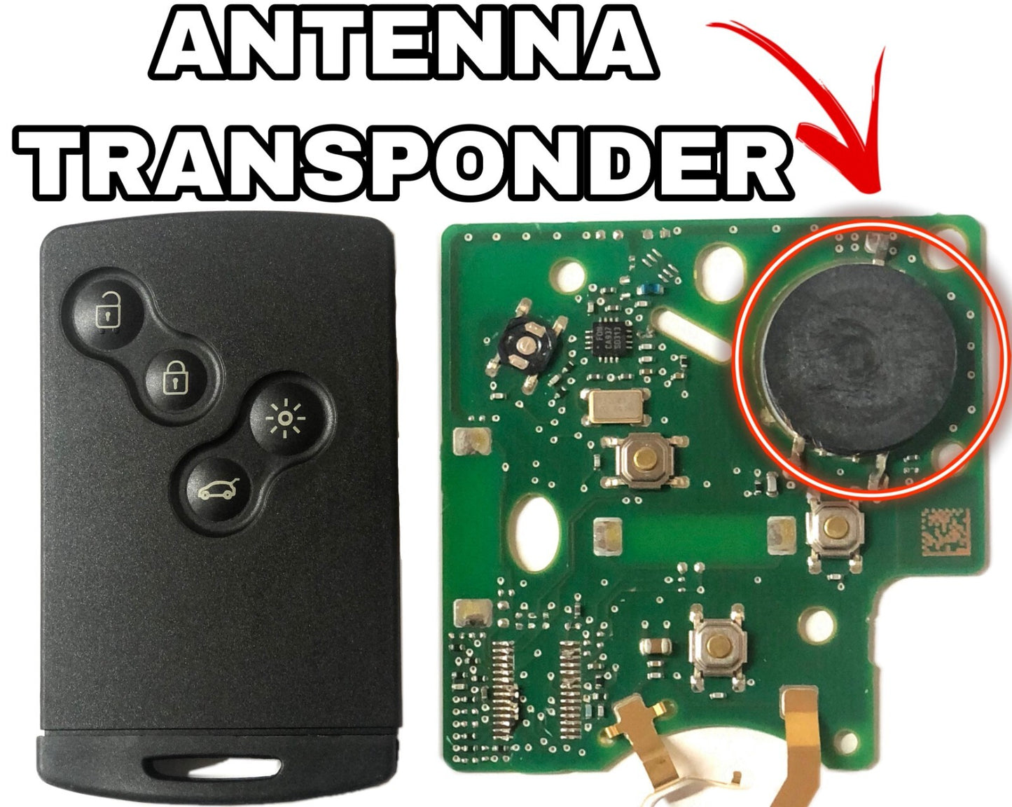 Bobina Antenna Trasponder per Chiave Scheda Renault 3 Tasti Megane Scenic Compatibile e Facile da Sostituire