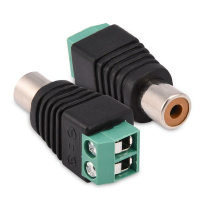 Coppia Connettori RCA Maschio a Vite per Cablaggio Video Sorveglianza e Telecamere - Adattatore Jack Audio Video Professionale Senza Saldatura