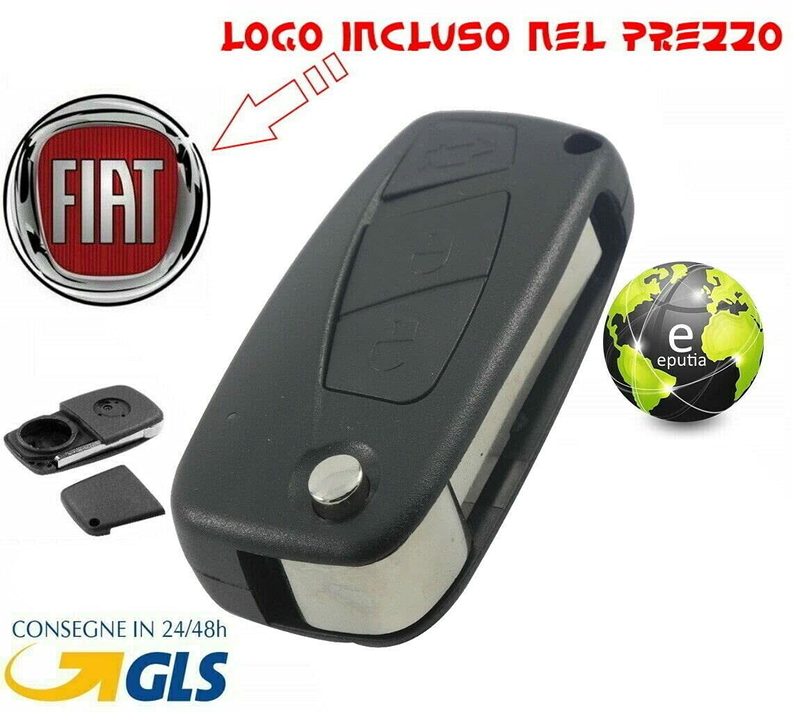 Guscio Scocca Telecomando Compatibile Per Chiavi Fiat Ducato Doblò Panda 600 Punto - Cover 3 Tasti Con Lama Vergine Per Riparazione Chiave Auto
