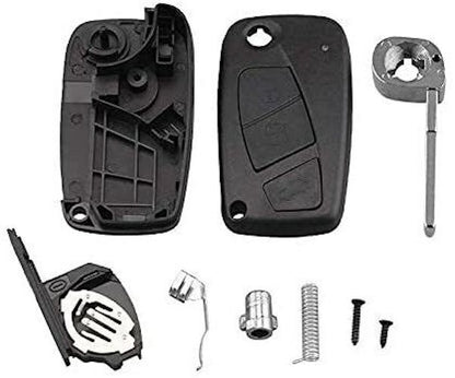 Guscio Cover Chiave Compatibile con Telecomando Fiat Panda Punto Bravo - Ricambio 3 Tasti con Lama Vergine
