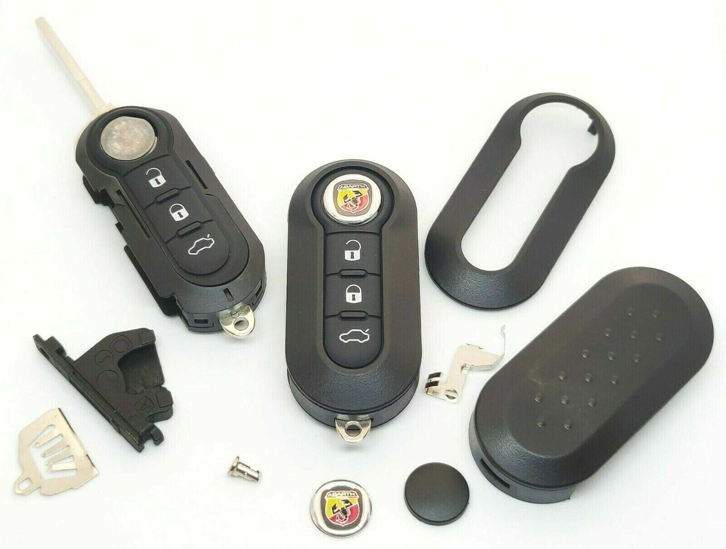Guscio Scocca Chiave Telecomando Compatibile Per Fiat 500 E Lancia - Ricambio 3 Tasti Alta Qualità