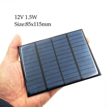 Mini Pannello Solare Fotovoltaico 12V 1.5W Modulo Caricabatterie Portatile 125mAh 115x85mm Per Progetti Elettronici E Fai Da Te