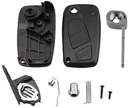 Guscio Cover Chiave Compatibile con Telecomando Fiat 3 Tasti Panda Punto Bravo Ducato 500 con Lama Vergine