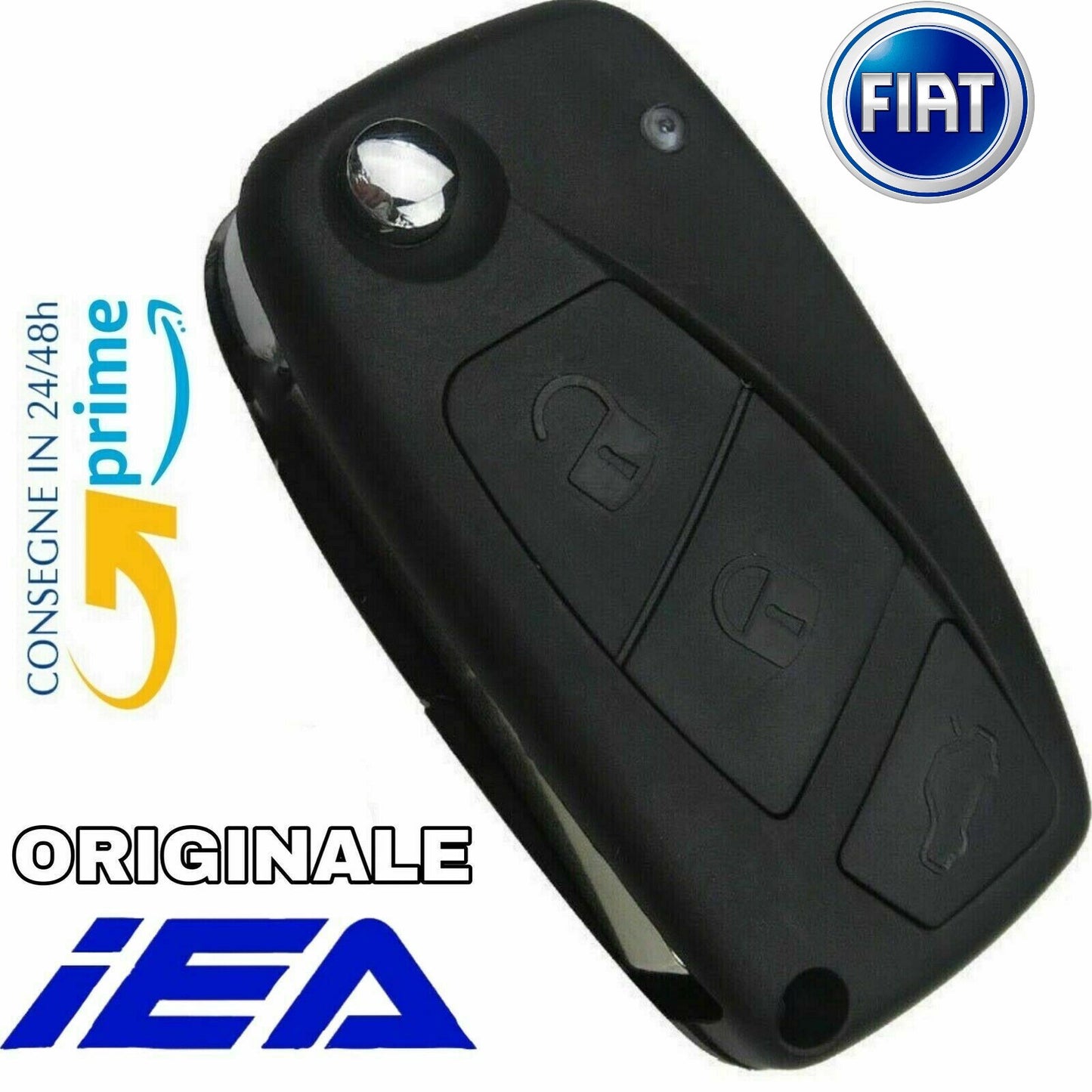 Guscio Cover Chiave Compatibile Per Fiat Grande Punto Panda Stilo Bravo Ducato - Telecomando 3 Tasti Con Lama Vergine Ricambio Qualità Professionale