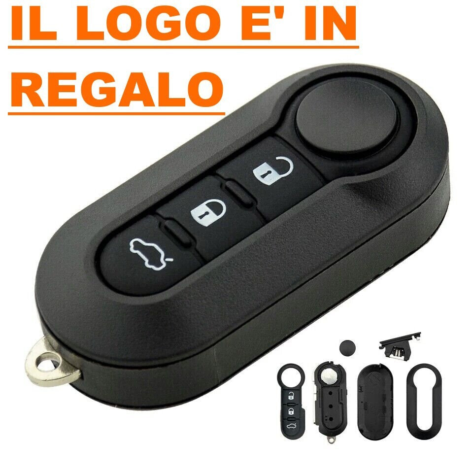 Scocca Ricambio 3 Tasti Fiat 500 Grande Punto Evo Panda Guscio Telecomando NEW