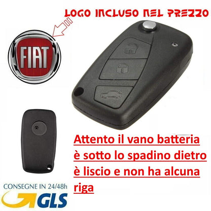 Guscio Chiave Telecomando Compatibile Fiat Grande Punto Bravo Qubo - Scocca Ricambio 3 Tasti Alta Qualità