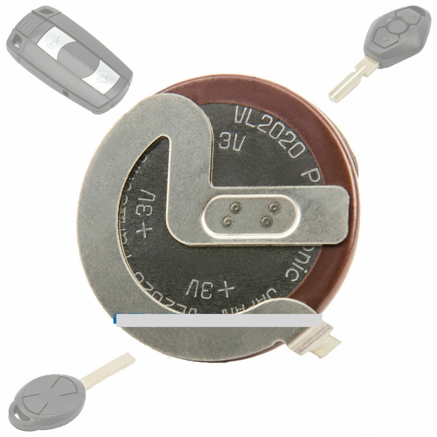 Batteria Ricaricabile Per Telecomando Chiave BMW Serie 1 E90 E46 X1 X3 X5 X6 Z4 - Pila Al Litio ML2020 VL2020 Con Pin A 90 Gradi