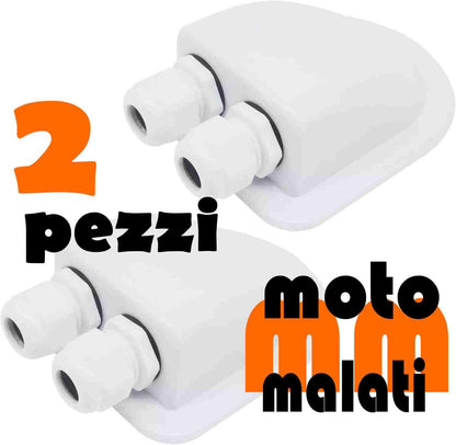 Passacavo Solare Impermeabile IP68 Doppia Entrata per Tetto Camper Furgone e Barca - ABS Bianco Resistente UV