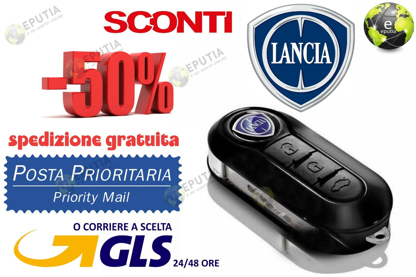 Guscio Cover Chiave Telecomando Compatibile Lancia Musa Ypsilon Delta 3 Tasti Con Lama Vergine Ricambio Qualità