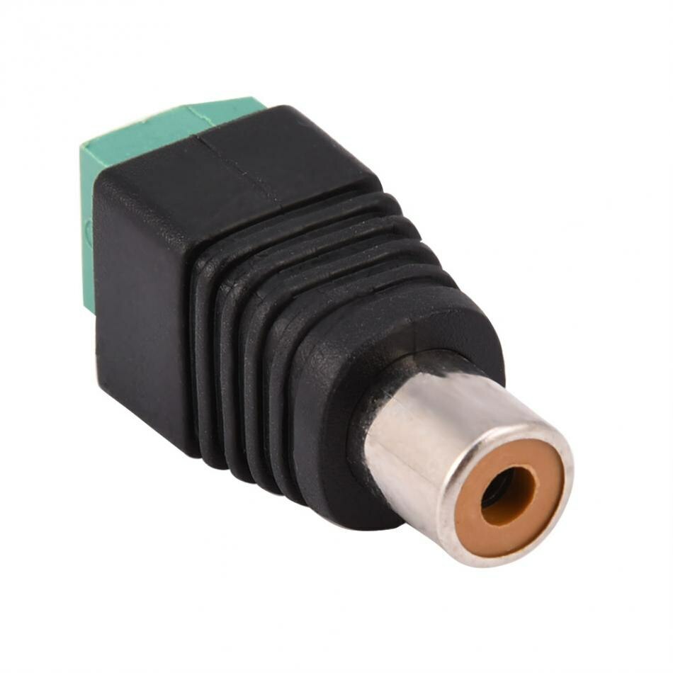 Coppia Di Connettori RCA Maschio Con Terminali A Vite Per Cablaggio Telecamere Di Videosorveglianza E Retromarcia