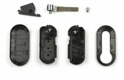 Guscio Chiave Telecomando Compatibile Per Fiat 500L Grande Punto Evo Panda Lancia Musa Ypsilon - Cover 3 Tasti Con Lama Vergine