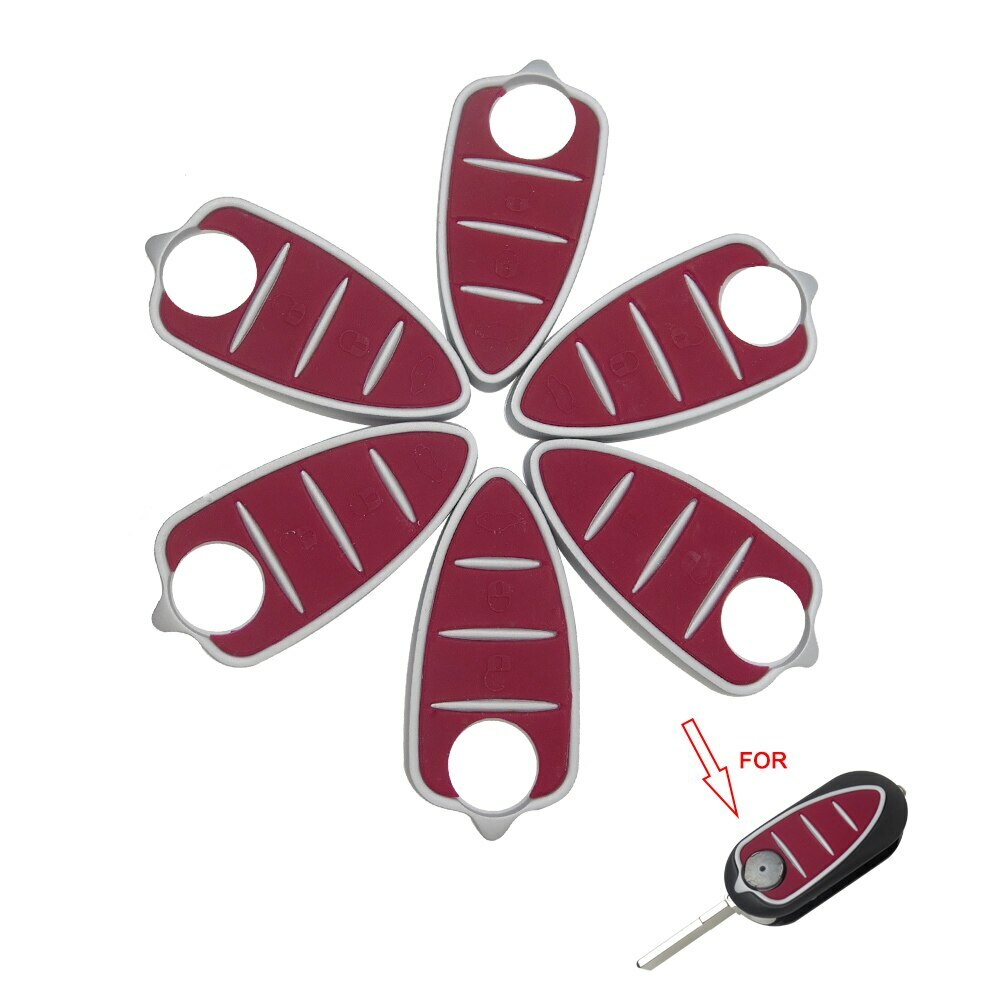 Gommino Ricambio 3 Tasti Per Chiave Compatibile Con Alfa Romeo Giulietta E Mito - Pad In Silicone Alta Qualità