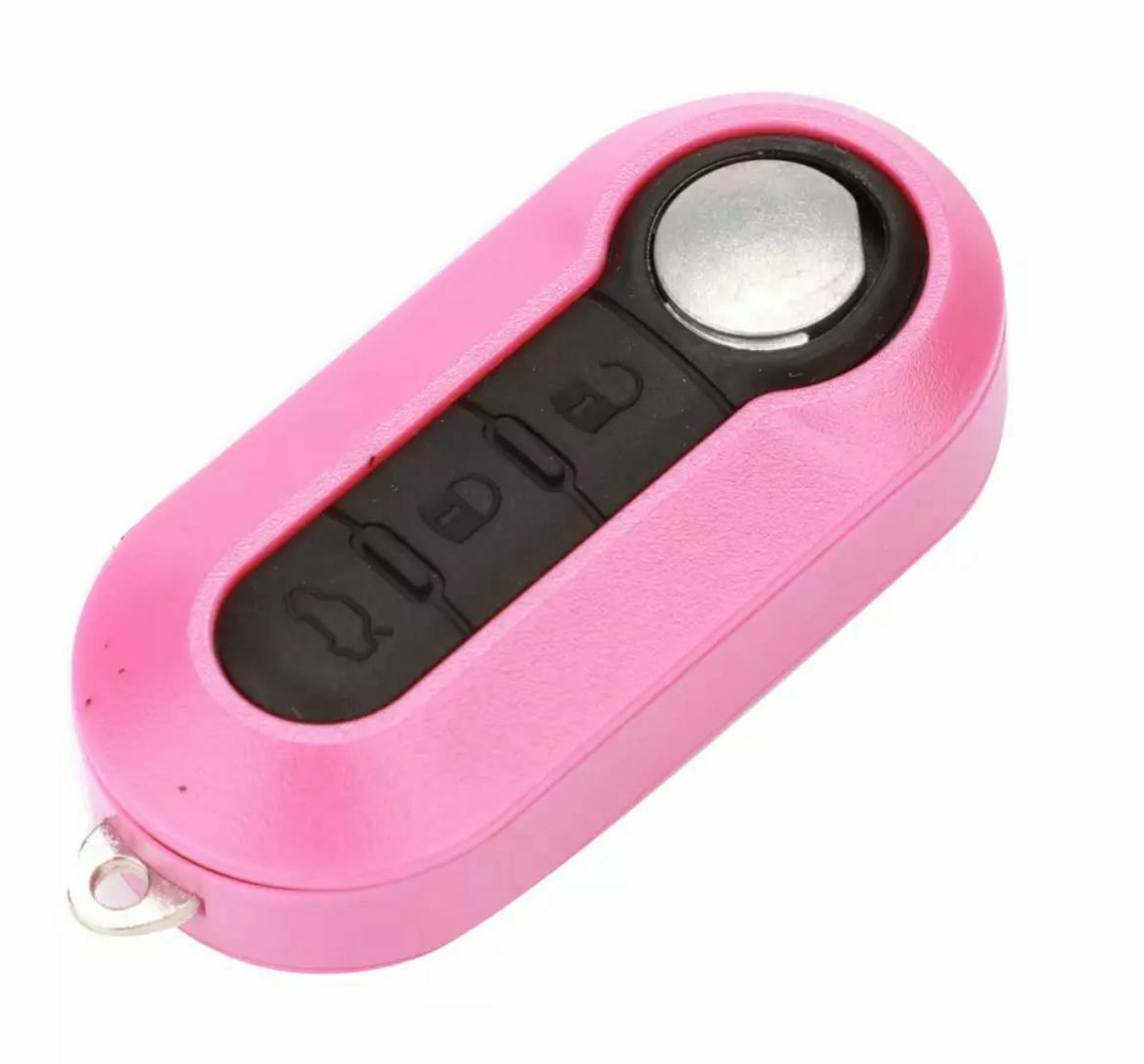 Guscio Scocca Telecomando 3 Tasti Rosa Compatibile Fiat 500 Panda Punto Bravo Lama Vergine