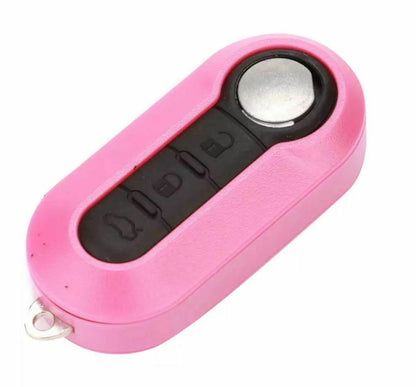 Guscio Scocca Telecomando 3 Tasti Rosa Compatibile Fiat 500 Panda Punto Bravo Lama Vergine