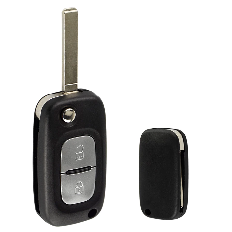 Guscio Chiave Ricambio 2 Tasti Compatibile Con Renault Clio Kangoo Modus Twingo - Cover Telecomando A Scatto Alta Qualità