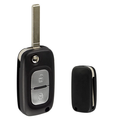 Guscio Chiave Ricambio 2 Tasti Compatibile Con Renault Clio Kangoo Modus Twingo - Cover Telecomando A Scatto Alta Qualità