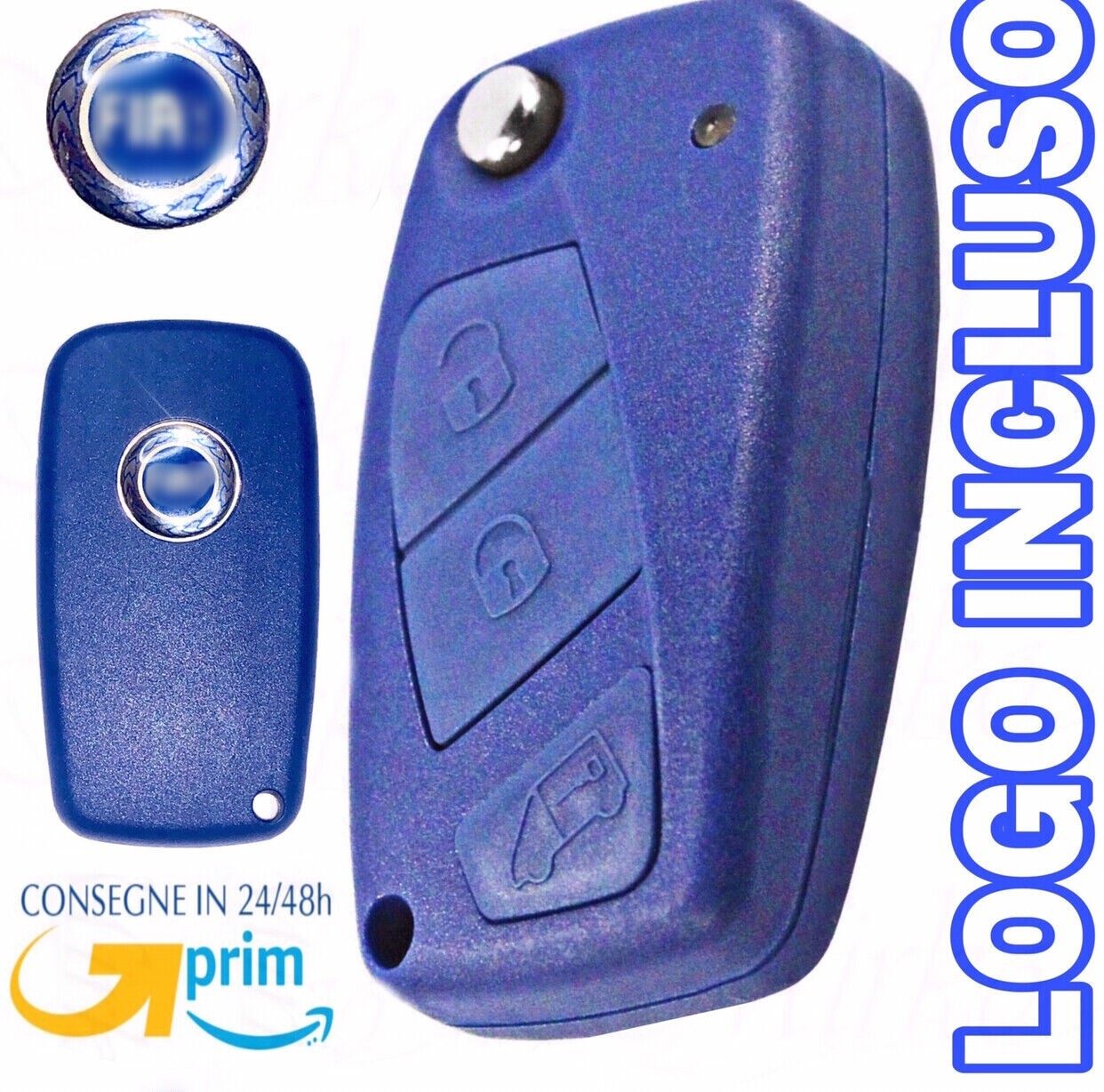 Guscio Cover Chiave Telecomando 3 Tasti Compatibile Con Fiat Panda Punto 188 Ducato 600 Seicento Lancia - Ricambio Qualità Premium
